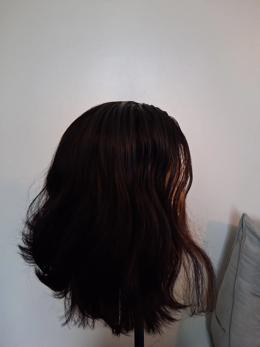 Hand-Tied Lace Front Wig - Dark Brown with Copper Highlights
